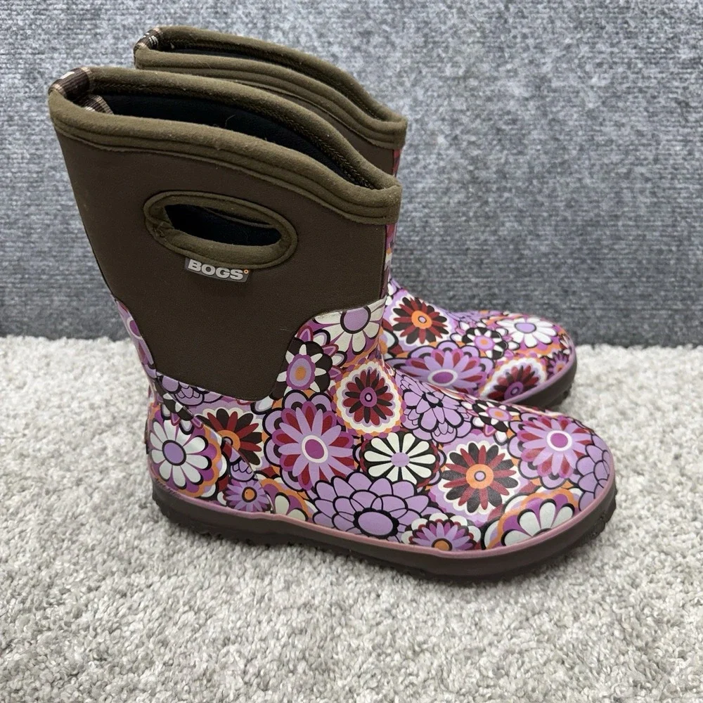 Boggs Classic Mid Ambrosia 52333 floral rubber fabric rain boots women's size 7